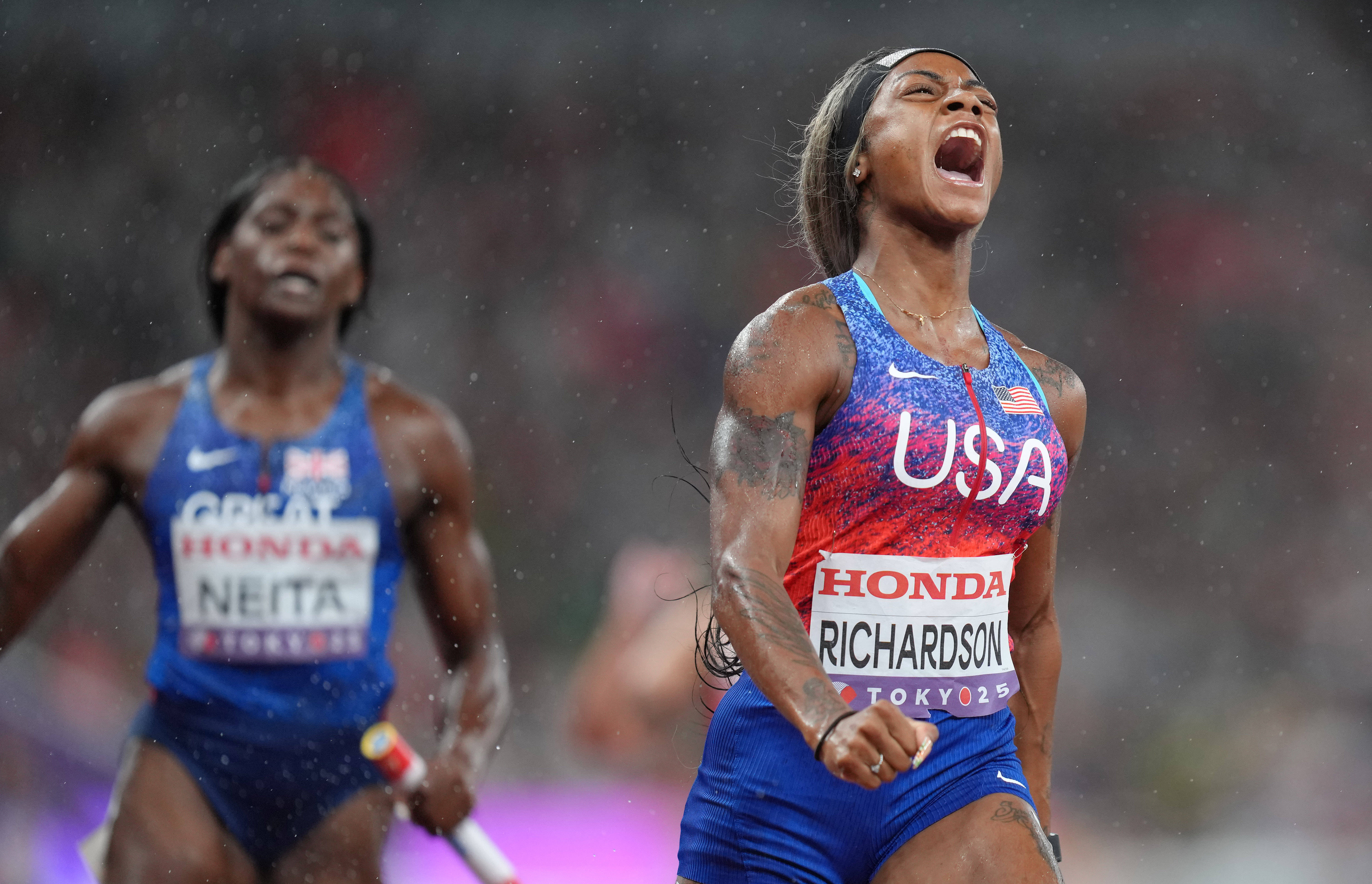 田径女子米决赛：牙买加选手冠军